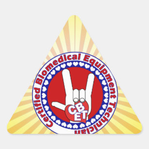 STICKER TRIANGULAIRE TECHNICIEN DE L'ÉQUIPEMENT BIOMÉDICAL CERTIFIÉ PAR