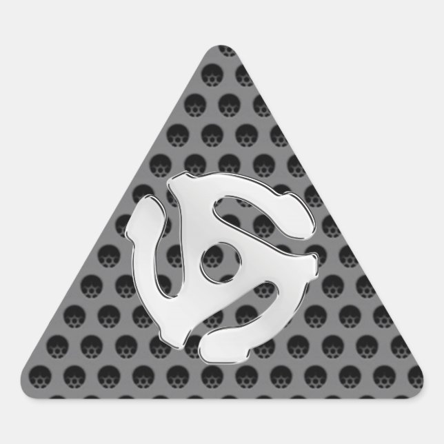 Sticker Triangulaire Techno Retro Vintage Chrome 45 espaceur DJ Imprime (Devant)