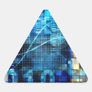 Sticker Triangulaire Technologie de code binaire d'arrière - plan