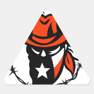Sticker Triangulaire Texan Outlaw Texas Drapeau Barb Fil Icône