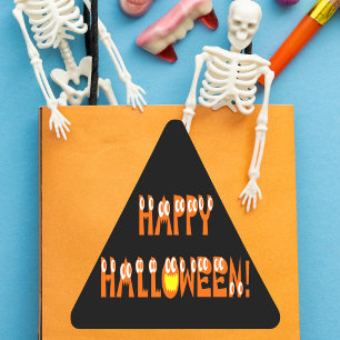 Sticker Triangulaire Texte de squash d'Halloween