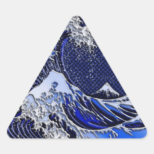 Sticker Triangulaire The Great Hokusai Wave Carbon Fiber
