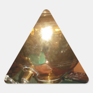 Sticker Triangulaire Théière dorée vintage Art mural & Impression