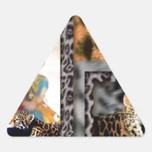Sticker Triangulaire Tigre & Couple Impression d'art