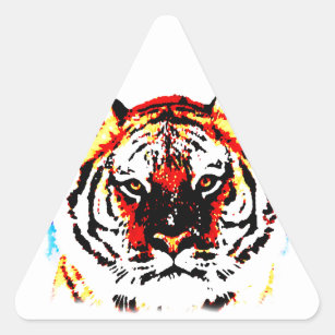Sticker Triangulaire Tigre sauvage