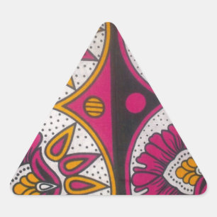Sticker Triangulaire Tissu africain coloré Motif Art Print
