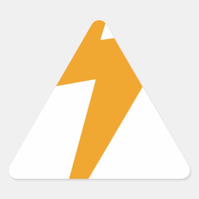 Sticker Triangulaire Tonnerre Énergie Jaune Imprimé (Devant)