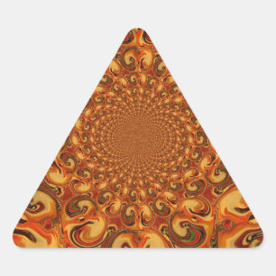 Sticker Triangulaire Tons Abstraits orange, marron et vert