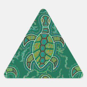 Sticker Triangulaire Tortue des Caraïbes
