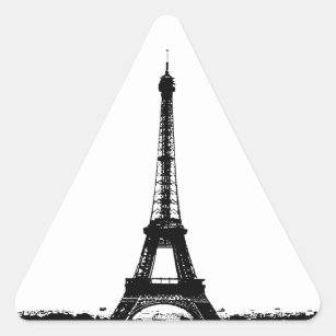 Sticker Triangulaire Tour Eiffel noir et blanc