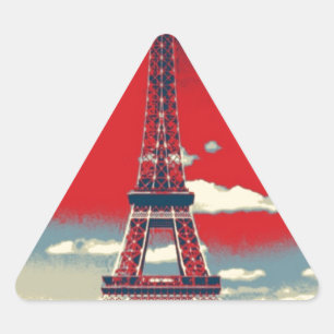 Sticker Triangulaire tour vintage de la France Paris Effiel de rétro