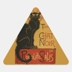 Sticker Triangulaire Tournee de Conversation Noir Chat noir