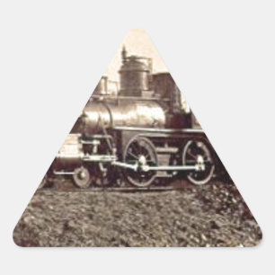 Sticker Triangulaire train à vapeur locomotive ferroviaire ancien vinta