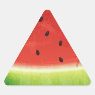 Sticker Triangulaire Tranche géante de pastèque à l'aquarelle mignonne 