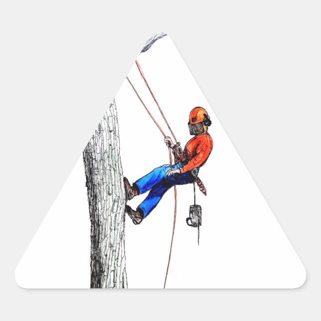 Sticker Triangulaire Tree Surgeon Arborist (Devant)
