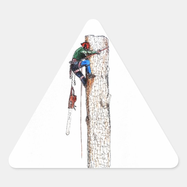 Sticker Triangulaire Tree Surgeon Arborist (Devant)