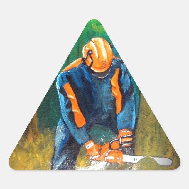 Sticker Triangulaire Tree Surgeon Arborist Forester (Devant)