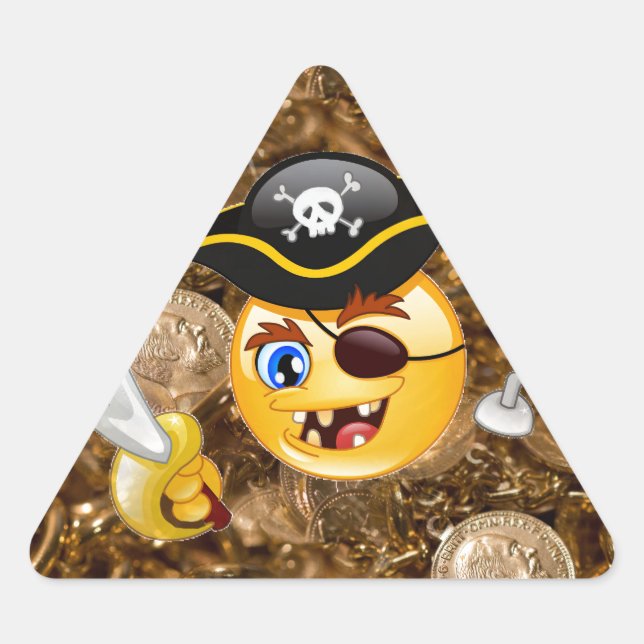 Sticker Triangulaire trésor pirate emoji (Devant)