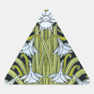 Sticker Triangulaire Triangle de fleurs Art nouveau