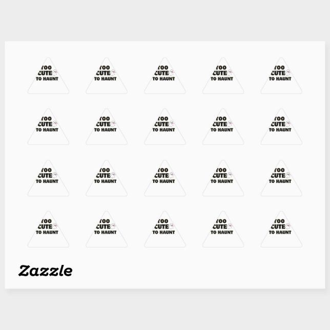 Sticker Triangulaire Trop Mignon Pour Hanter | Esthétique de Fantôme de (Feuille)