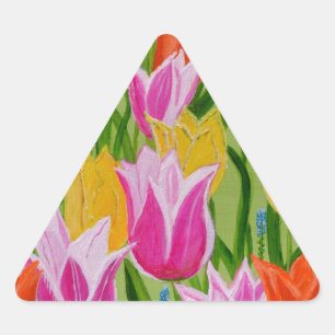 Sticker Triangulaire Tulipes