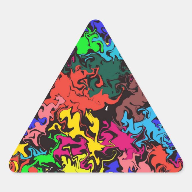 Sticker Triangulaire Twirls colorés Abstraits / (Devant)