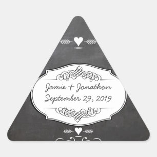 Sticker Triangulaire Typographie sur tableau noir pour mariages