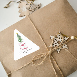 Sticker Triangulaire Vacances de Noël Arbre à Pins d'Eau