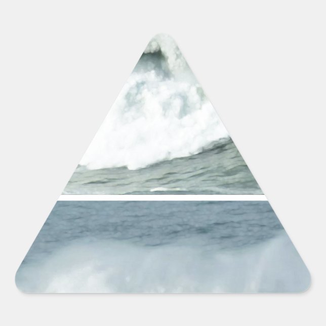 STICKER TRIANGULAIRE VAGUES À HAUTE MARÉE - PLAGES DE L'OCÉAN (Devant)