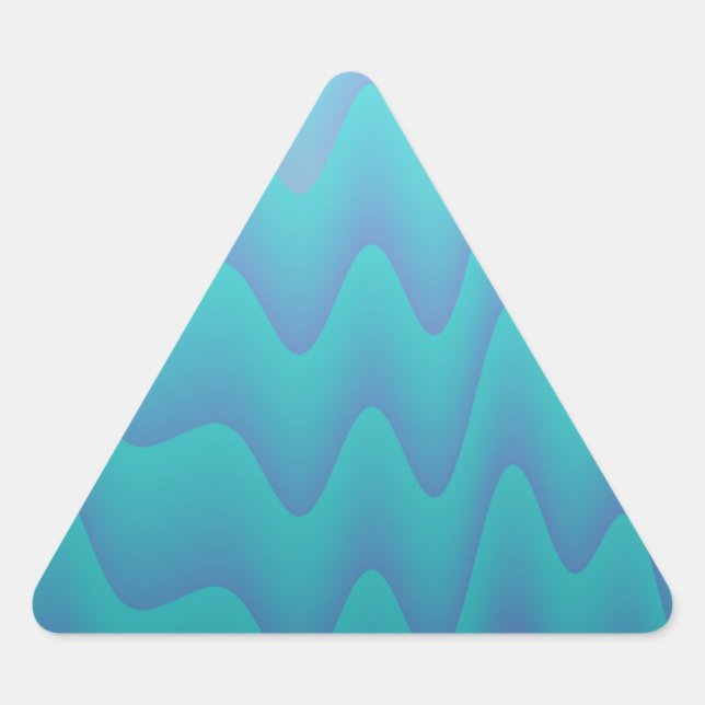 Sticker Triangulaire Vagues Abstraites Bleu Turquoise (Devant)