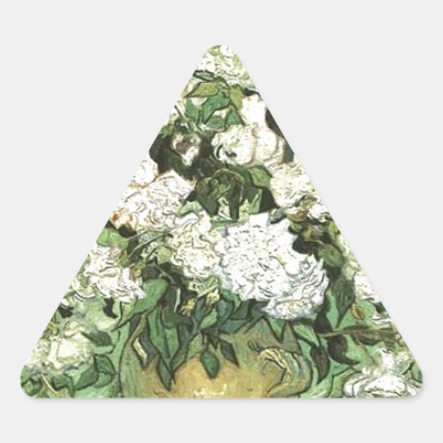Sticker Triangulaire Vase avec Roses - Van Gogh (Devant)