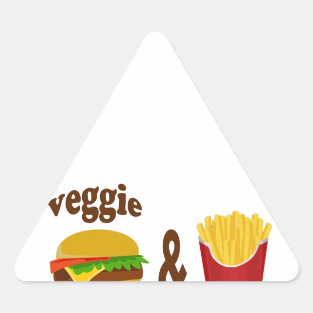 Sticker Triangulaire Veggie Burger et Fries (Devant)