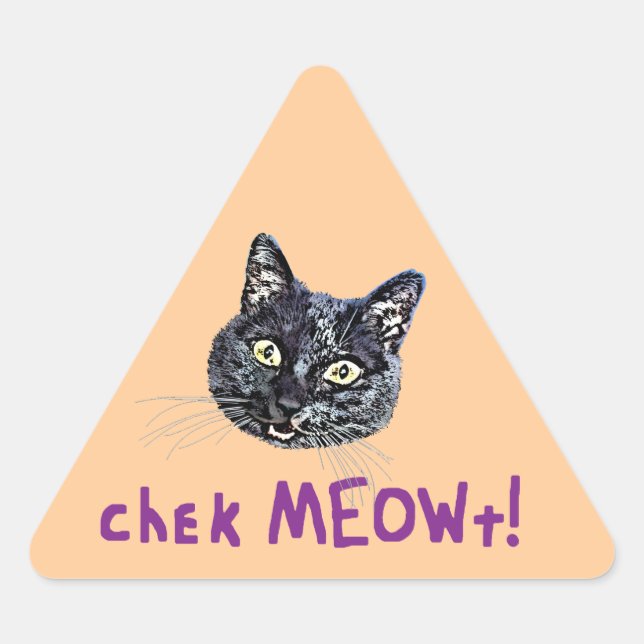 Sticker Triangulaire Vérifier MEOWt (Devant)