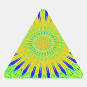 Sticker Triangulaire Vibrant Golden Green Fabric Motif Art