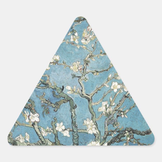 Sticker Triangulaire Vincent van Gogh | Branches d'amande en fleurs, 18 (Devant)