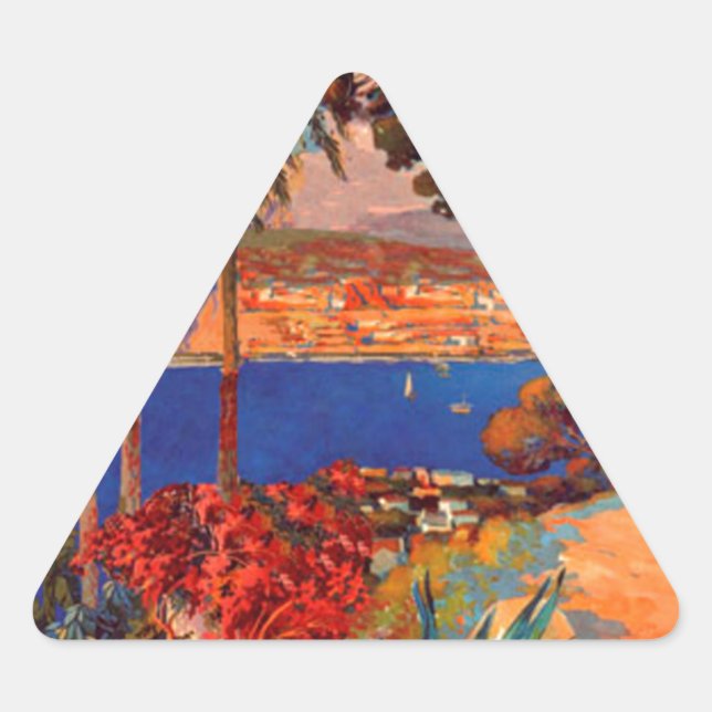 Sticker Triangulaire Vintage Antibes Côte d'Azur (Devant)