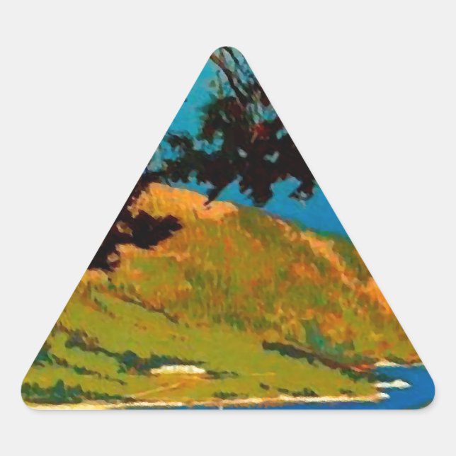 Sticker Triangulaire Vintage California Coast Travel (Devant)