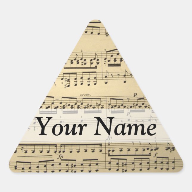 Sticker Triangulaire Vintage Music Sheet (Devant)
