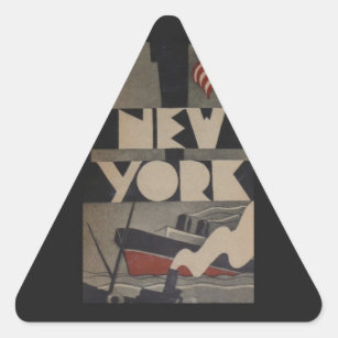 Sticker Triangulaire Vintage New York Travel