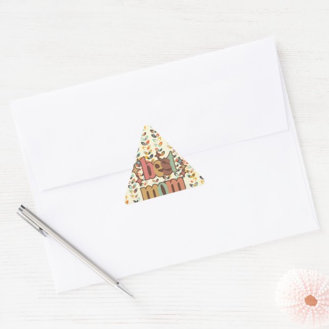 Sticker Triangulaire Vintage Retro Best Maman (Enveloppe)