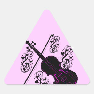 Sticker Triangulaire Violon, amour cinglé_