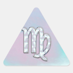 Sticker Triangulaire Virgo Zodiac Connexion Pastels Style Nacre Imprime