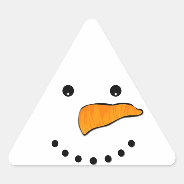 Sticker Triangulaire Visage de bonhomme de neige (Devant)