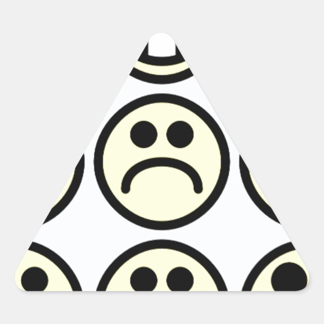 Sticker Triangulaire visage heureux émoticône (Devant)