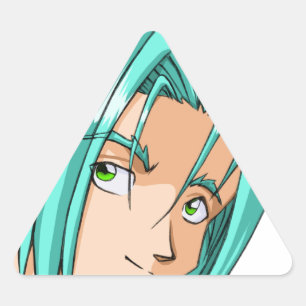 Sticker Triangulaire Visages de l'Anime et de la Manga