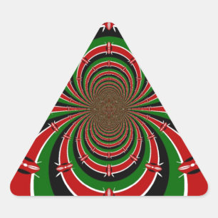 Sticker Triangulaire Vision Kenya vibrant : représentation du drapeau k