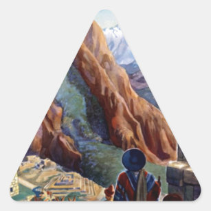 Sticker Triangulaire Visiter le Vintage voyage du Pérou