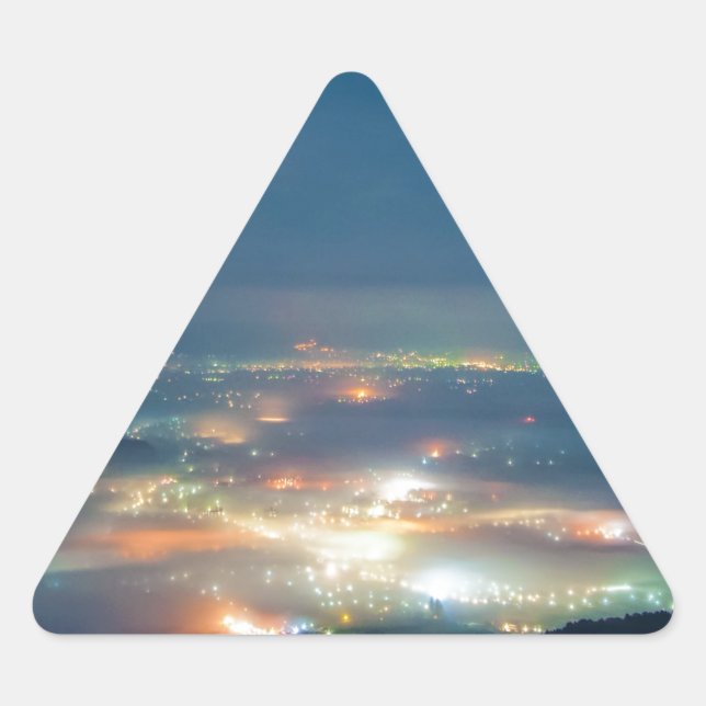 Sticker Triangulaire Vue Nocturne Mer Nocturne Des Nuages Japon Kumamot (Devant)