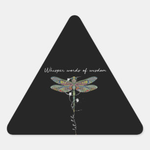 Sticker Triangulaire Whisper Words Of Wisdom Brocade Dragonfly