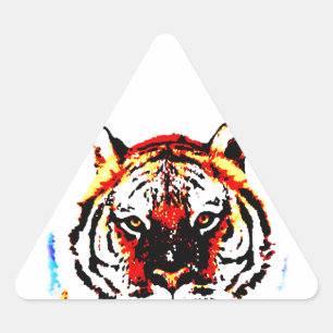 Sticker Triangulaire Yeux de tigres sauvages